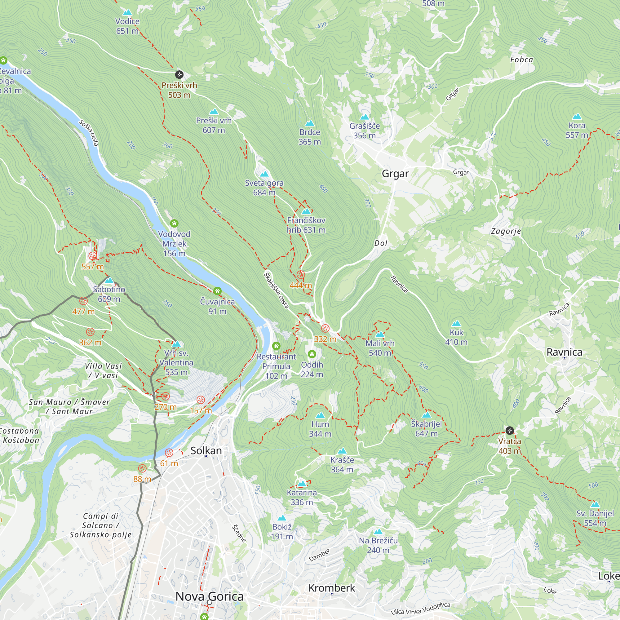 Gostilna na Prevalu map