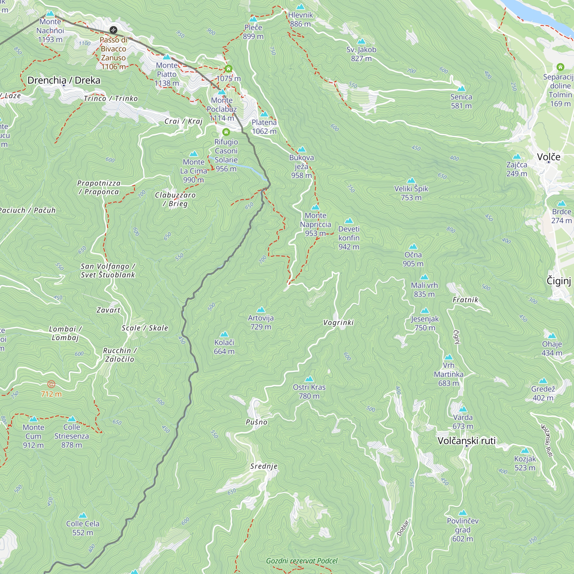 Planinski dom pod Ježo map