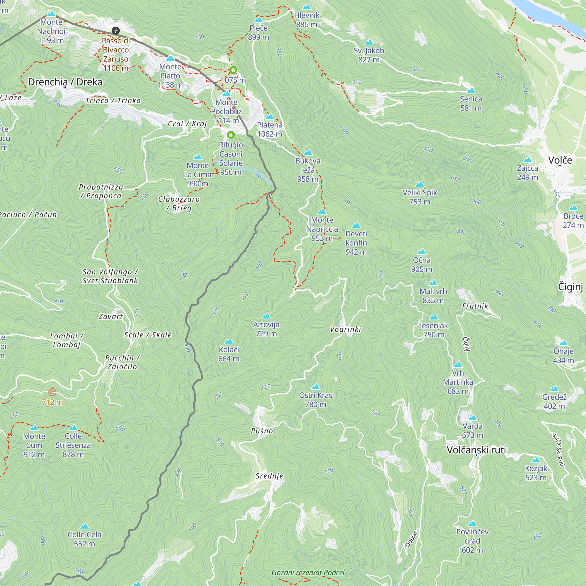 Planinski dom pod Ježo map