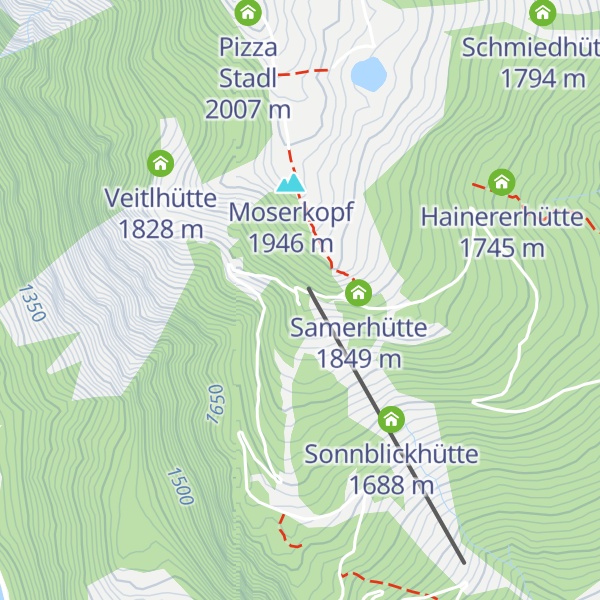Map of Almstüberl am Moserkopf