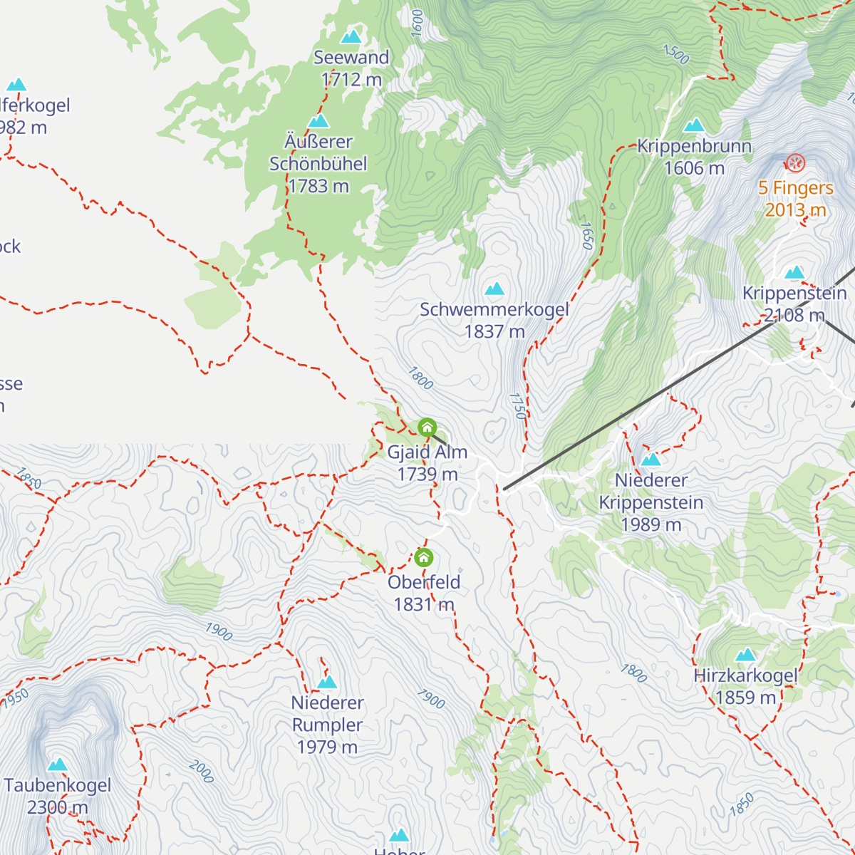 Gjaid Alm map