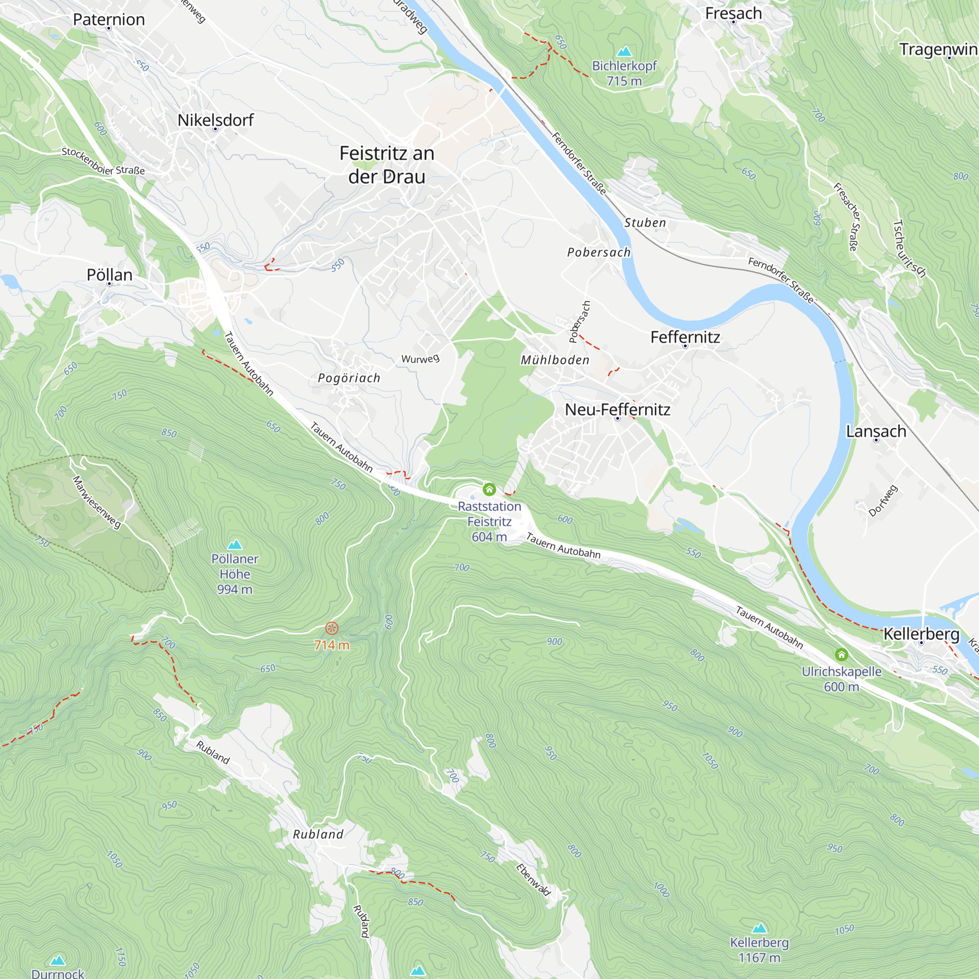 Raststation Feistritz map