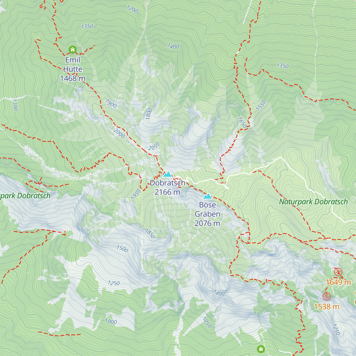 Dobratsch Gipfelhaus map