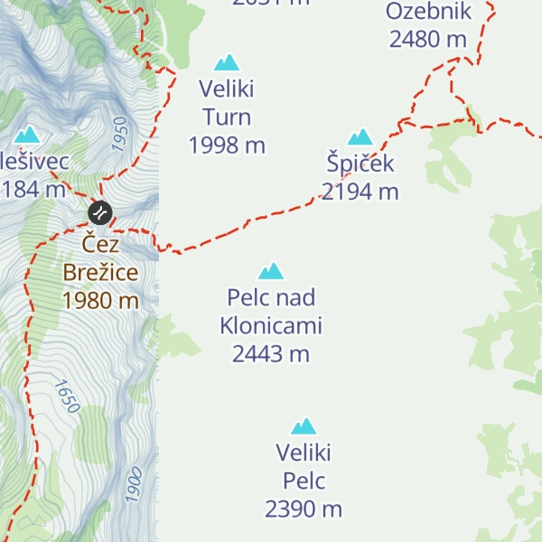 Map of Pelc nad Klonicami