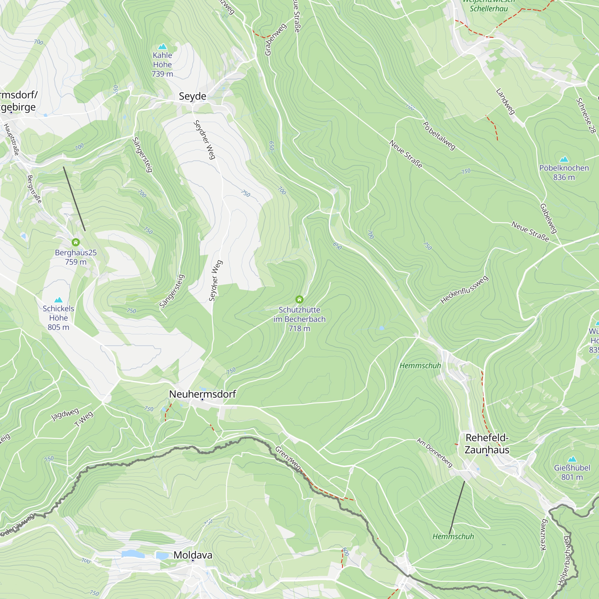 Schutzhütte im Becherbach map