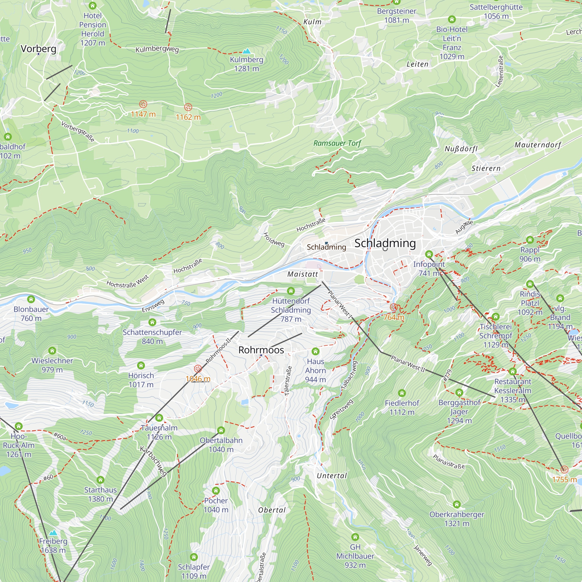 Hüttendorf Schladming map