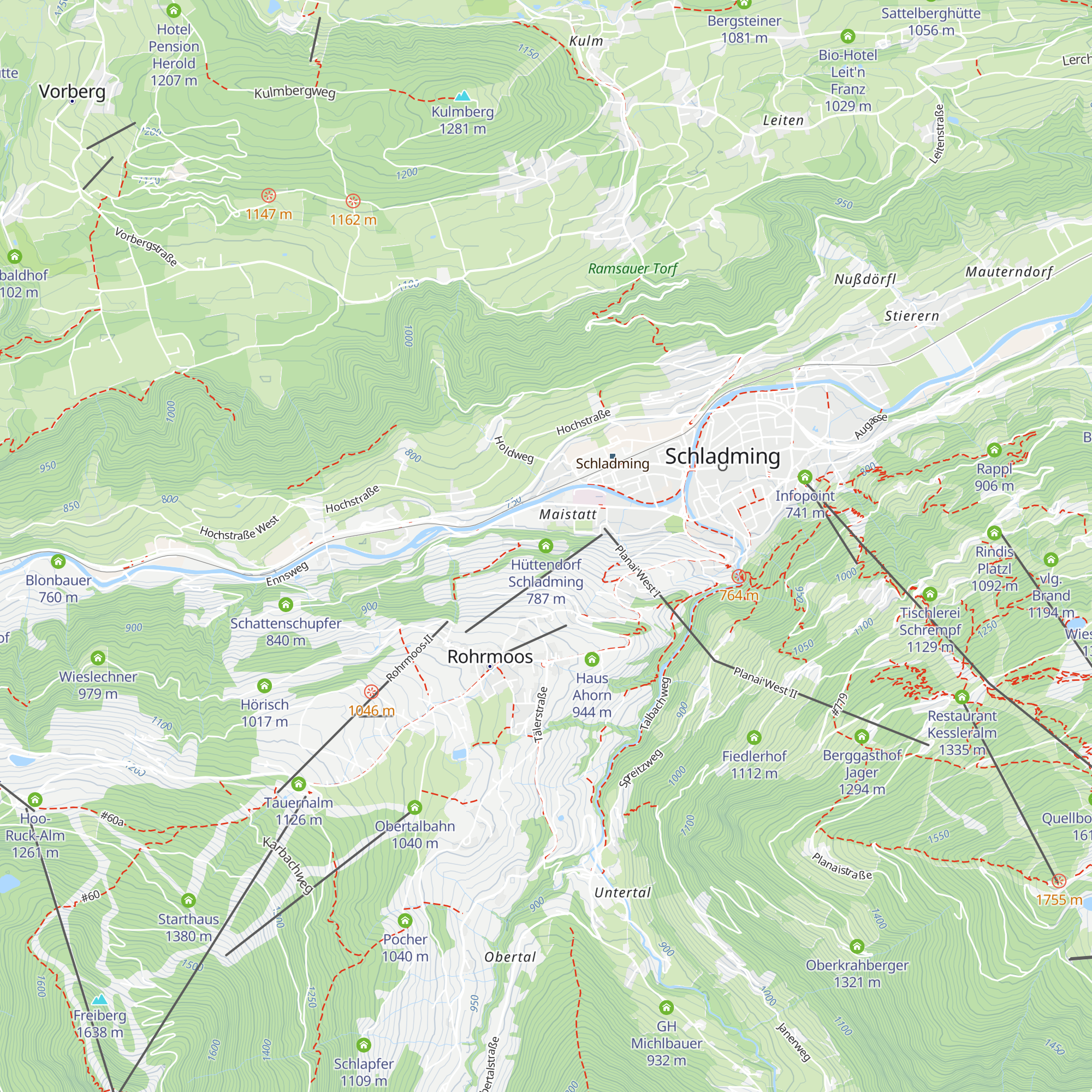 Hüttendorf Schladming map