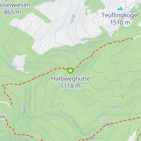 Map of Halbweghütte