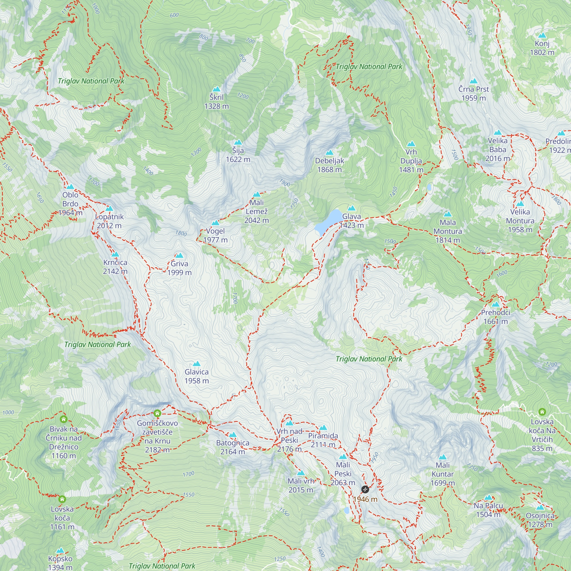 Lovska koča na Polju map