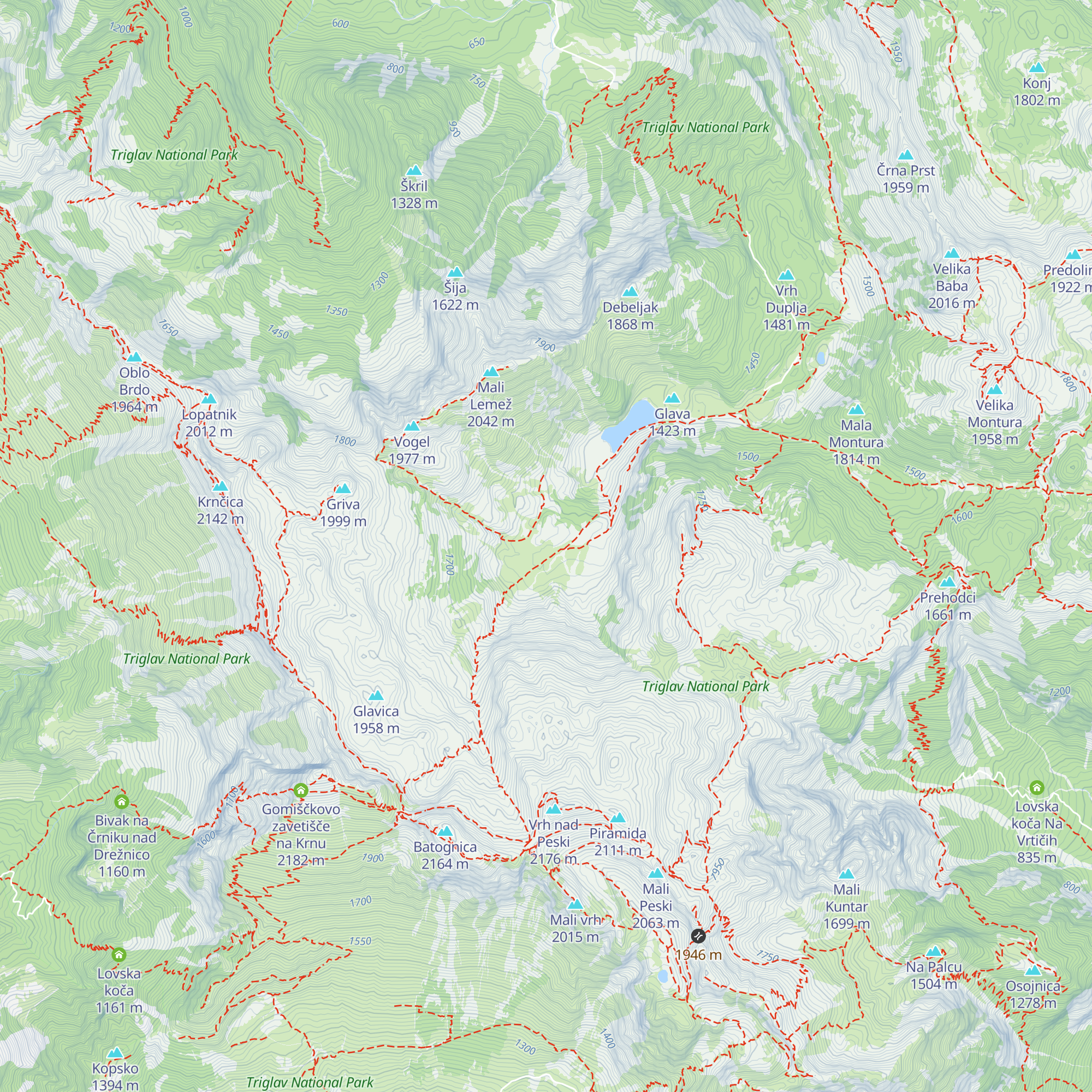 Lovska koča na Polju map