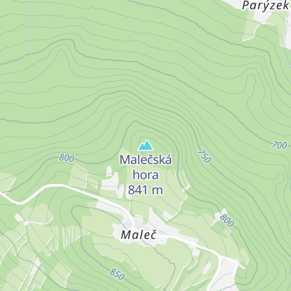Map of Malečská hora