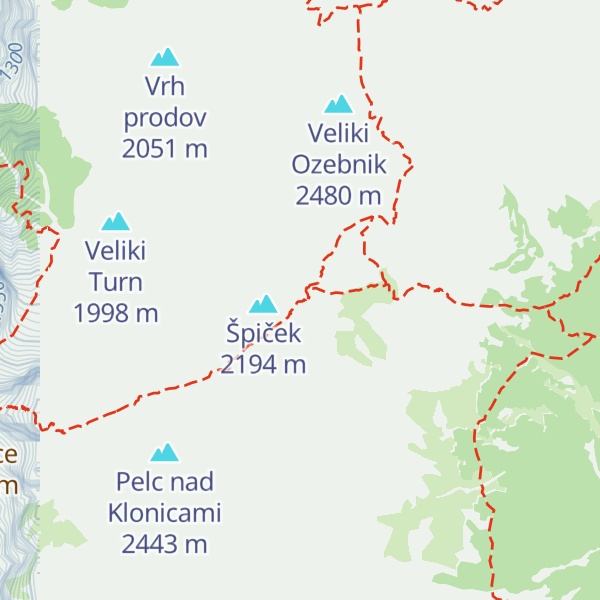 Map of Zavetišče pod Špičkom