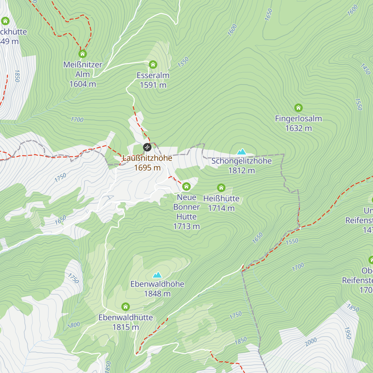 Neue Bonner Hütte map