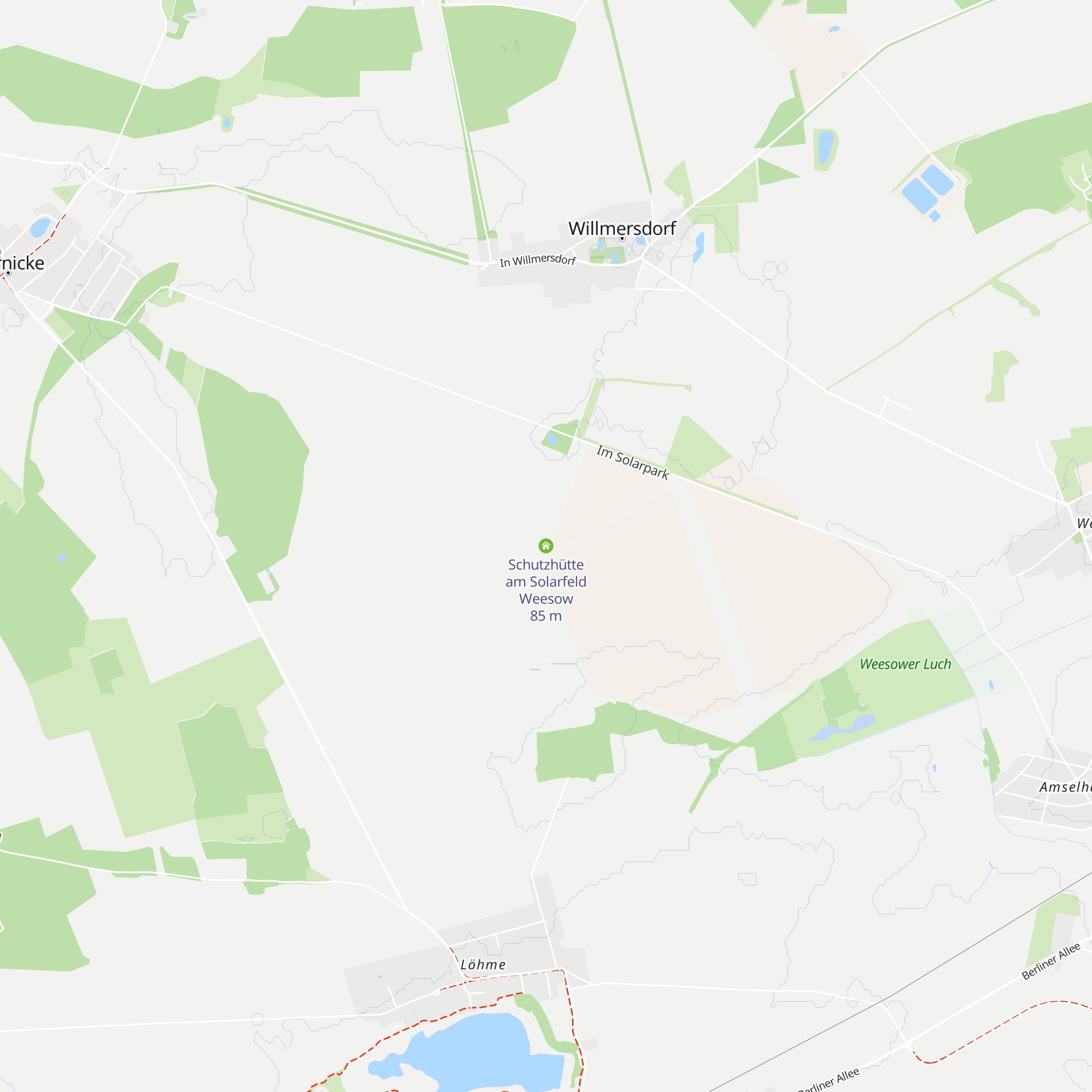 Schutzhütte am Solarfeld Weesow map
