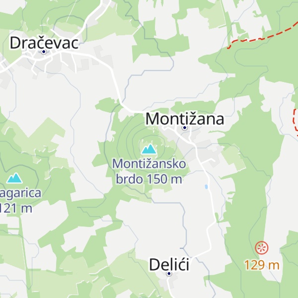Map of Montižansko brdo