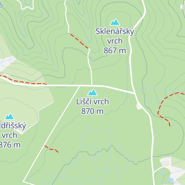 Map of Liščí vrch