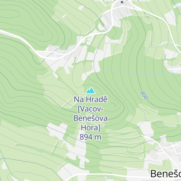 Map of Na Hradě [Vacov-Benešova Hora]