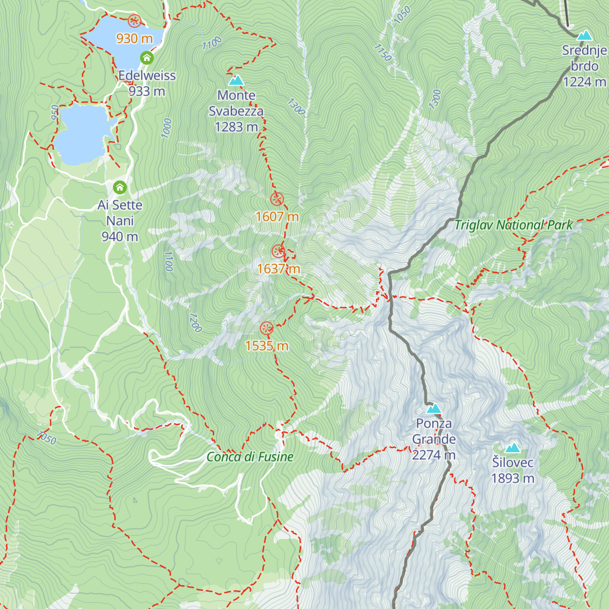 Capanna Ponza map