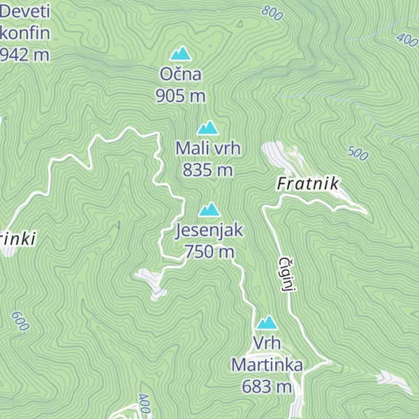 Map of Jesenjak
