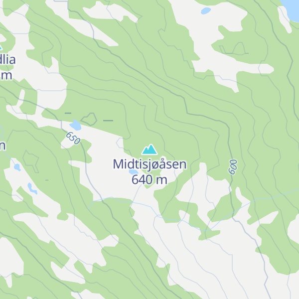 Map of Midtisjøåsen
