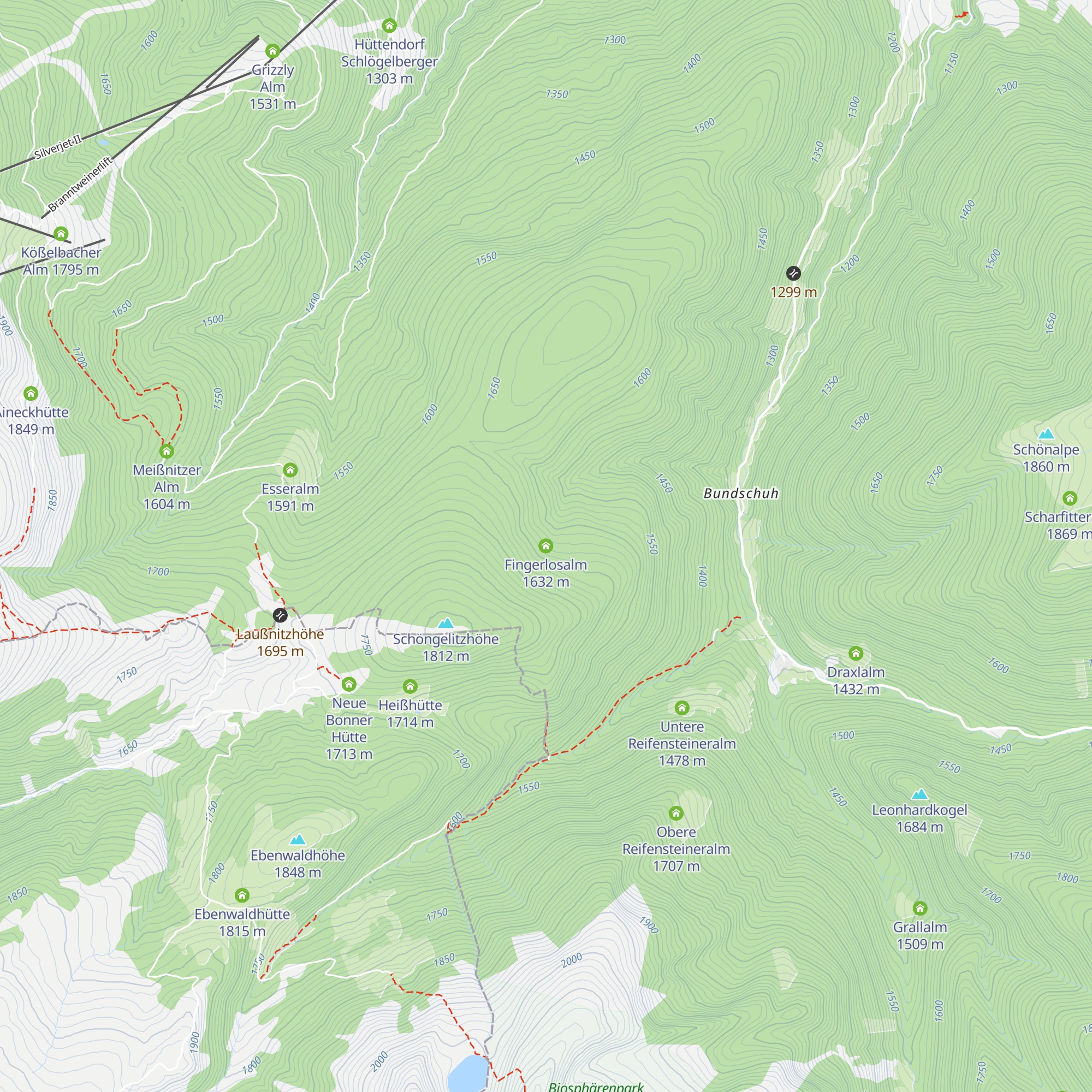 Fingerlosalm map