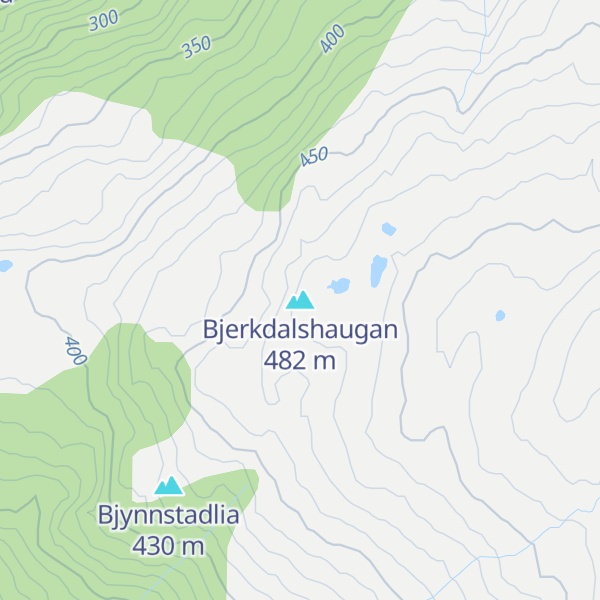 Map of Bjerkdalshaugan