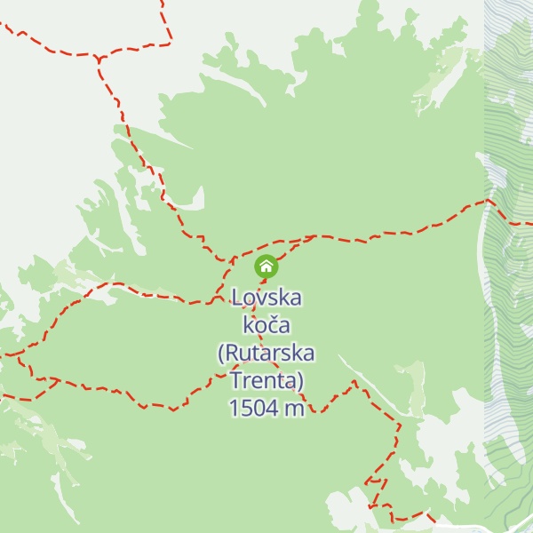 Map of Lovska koča (Rutarska Trenta)
