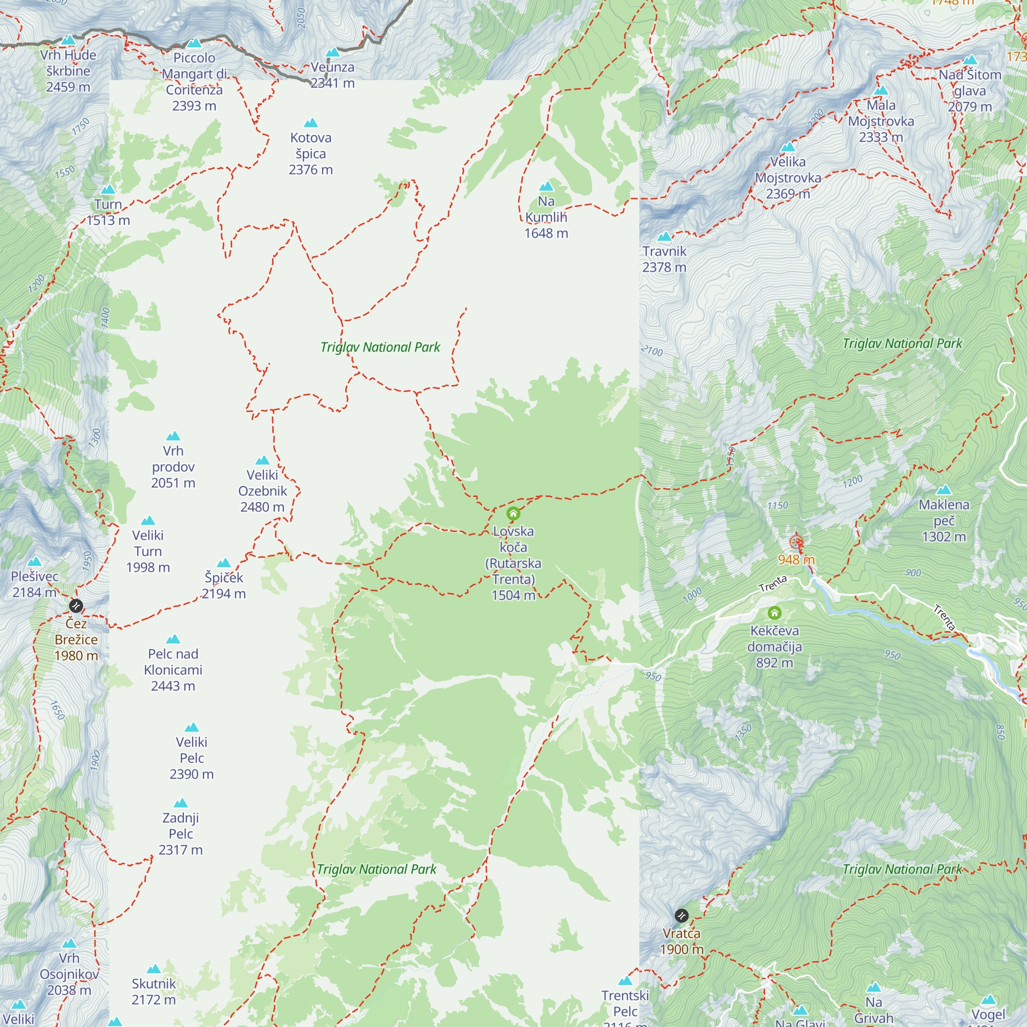 Lovska koča (Rutarska Trenta) map