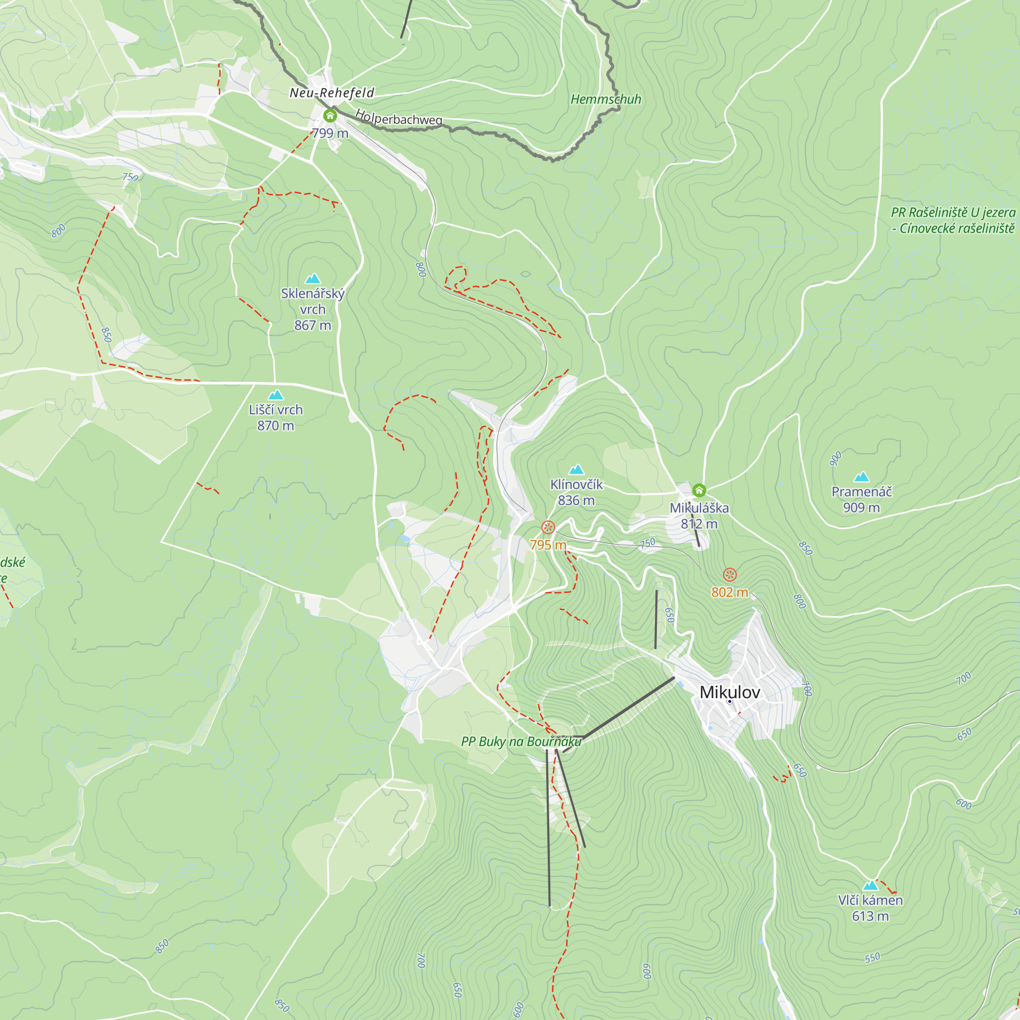 Bystřická Bouda map