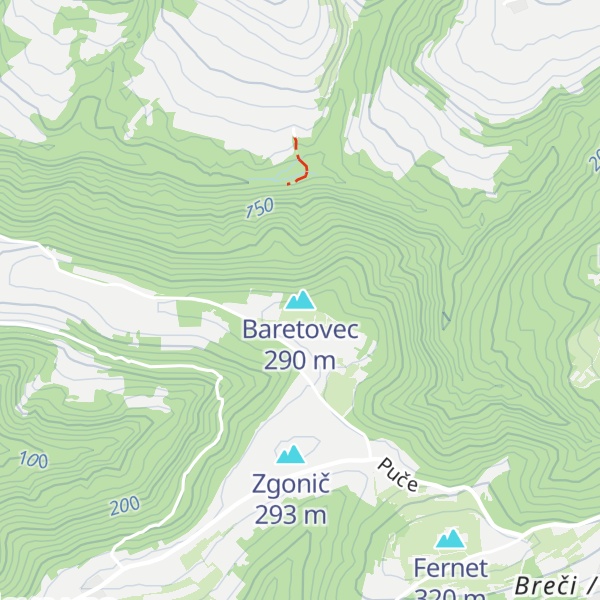 Map of Baretovec