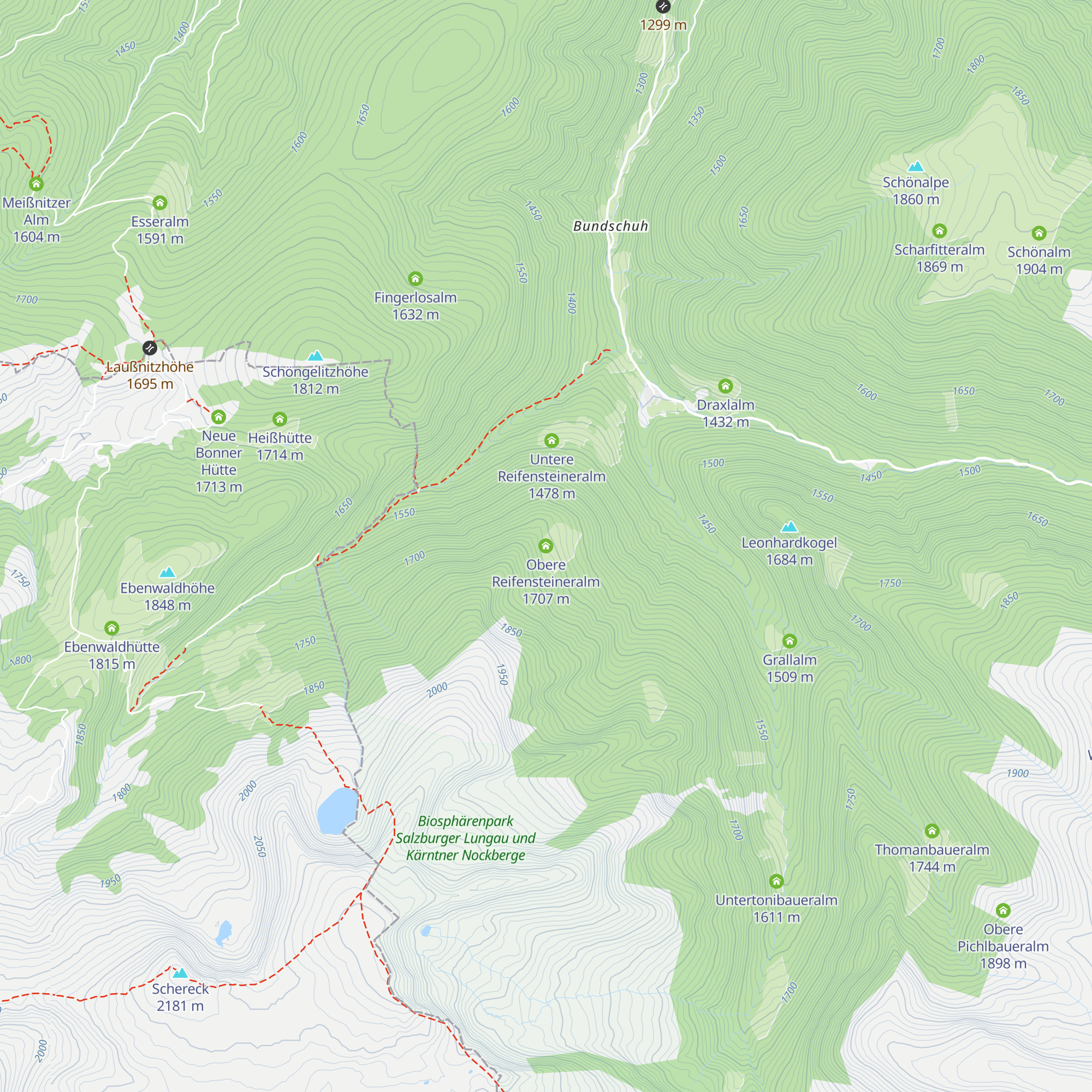 Obere Reifensteineralm map