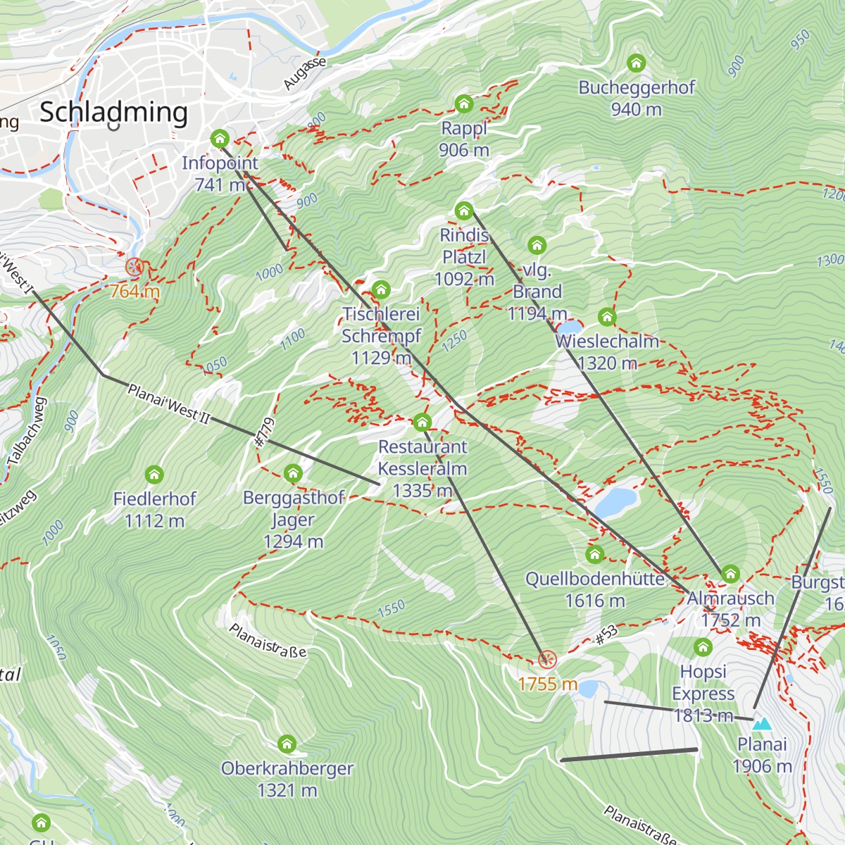 Restaurant Kessleralm map