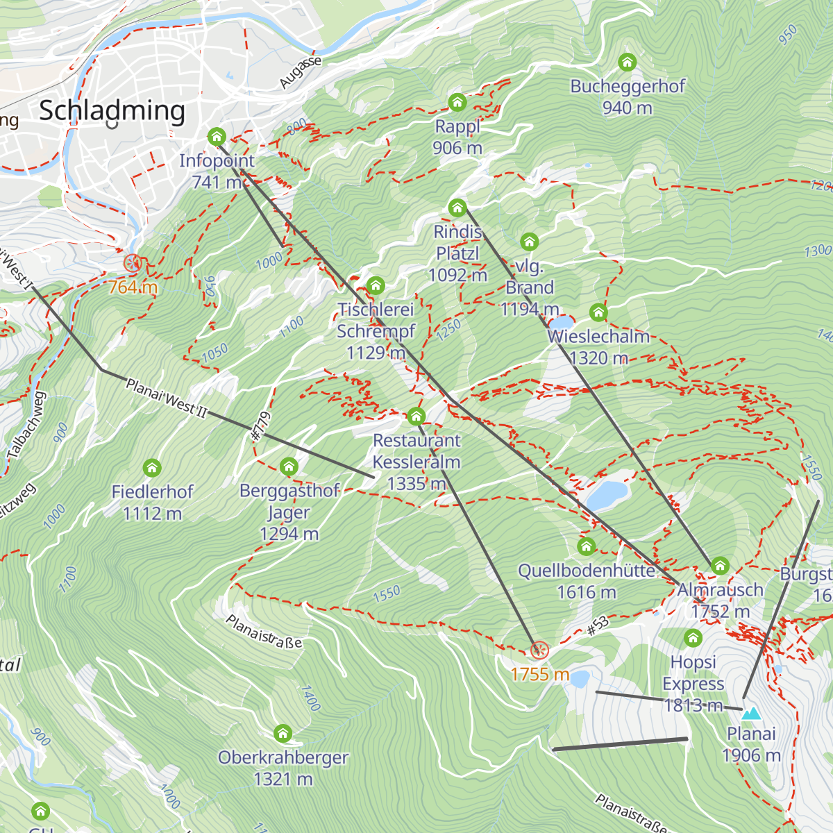 Restaurant Kessleralm map