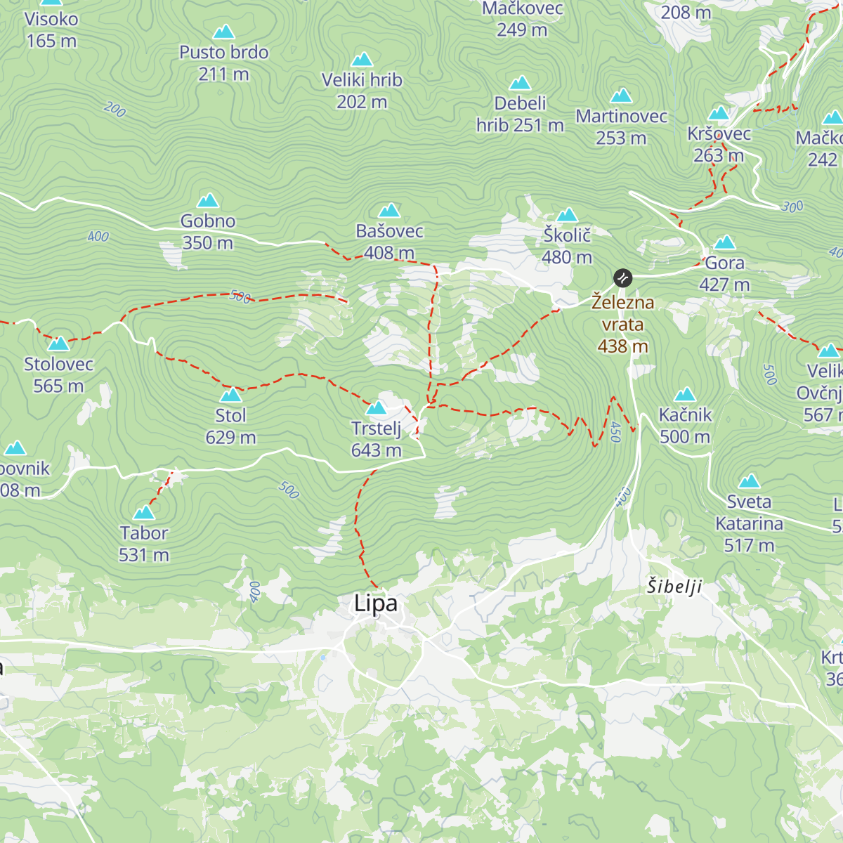 Stjenkova koča na Trstelju map