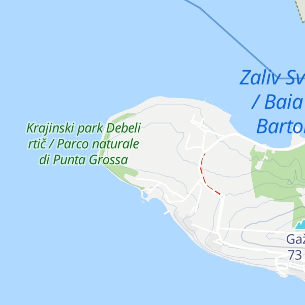 Map of Debeli Rtič / Punta Grossa