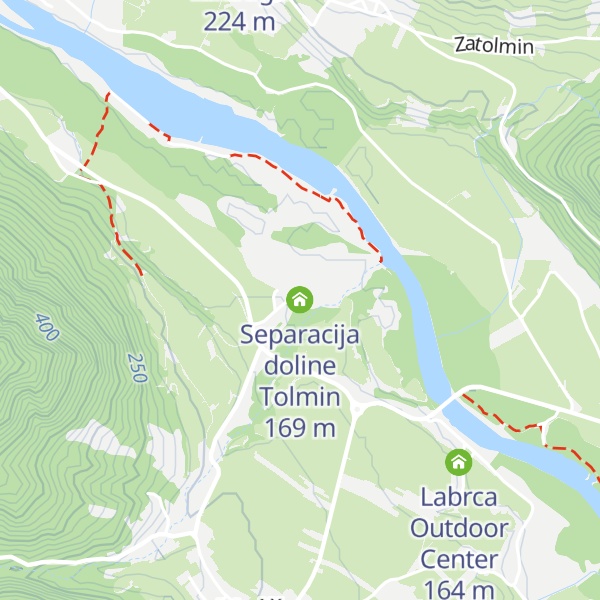 Map of Separacija doline Tolmin