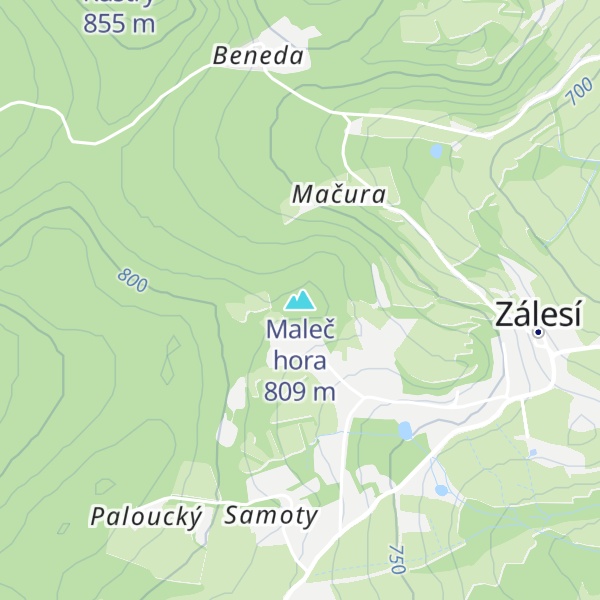 Map of Maleč hora