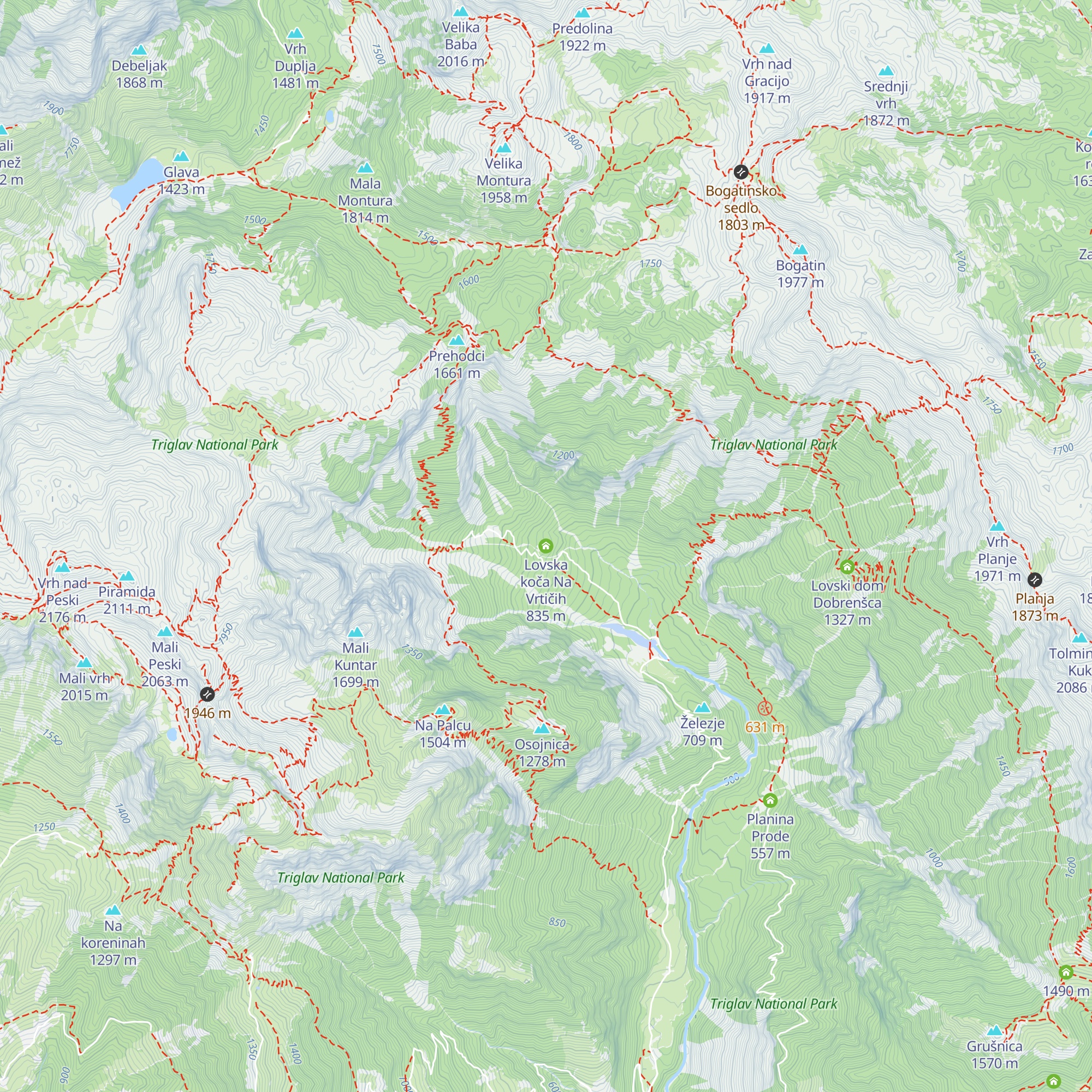 Lovska koča Na Vrtičih map