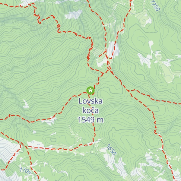 Map of Lovska koča