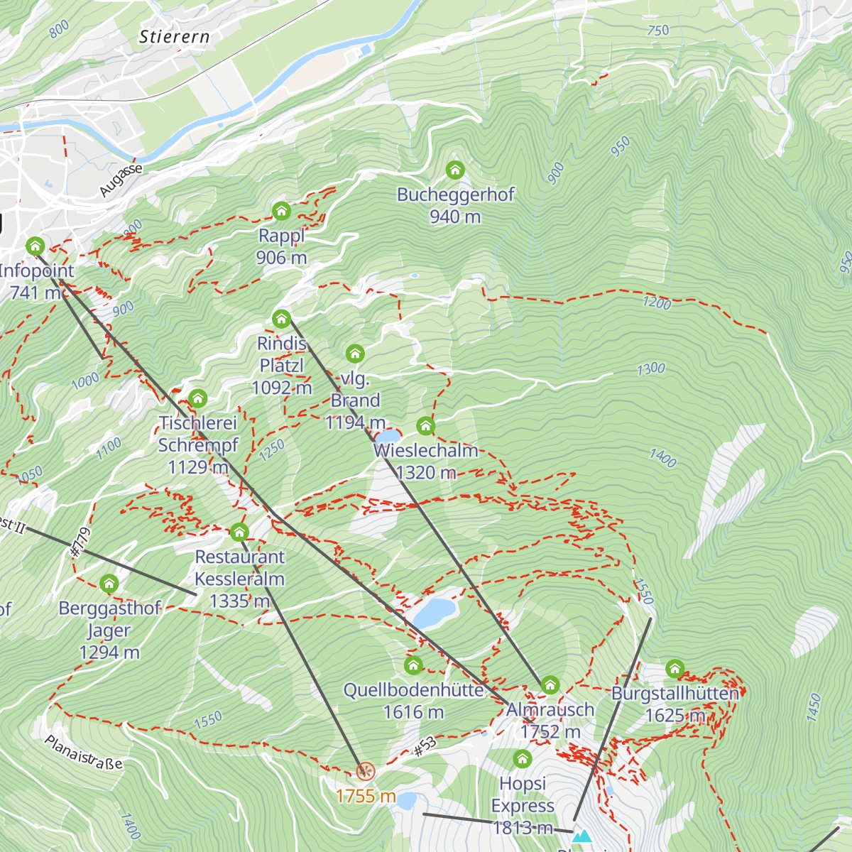 Wieslechalm map