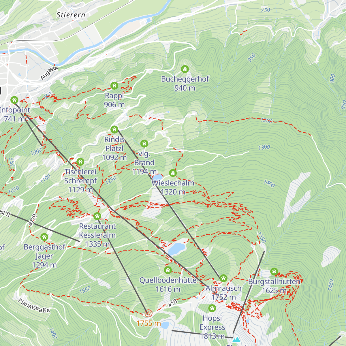 Wieslechalm map