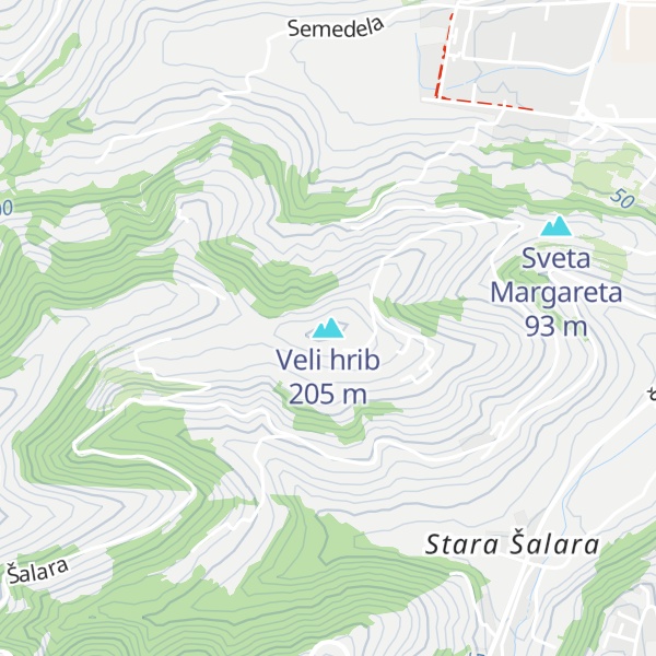 Map of Veli hrib