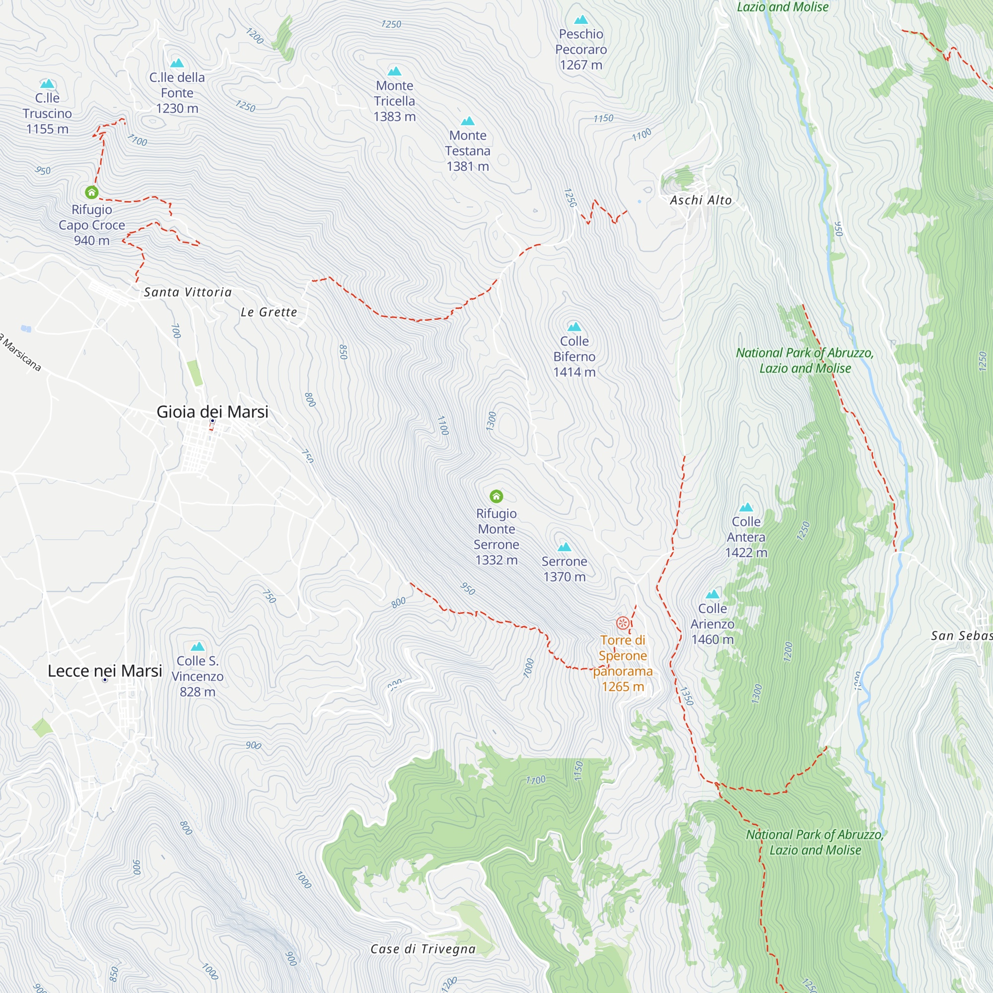 Rifugio Monte Serrone map