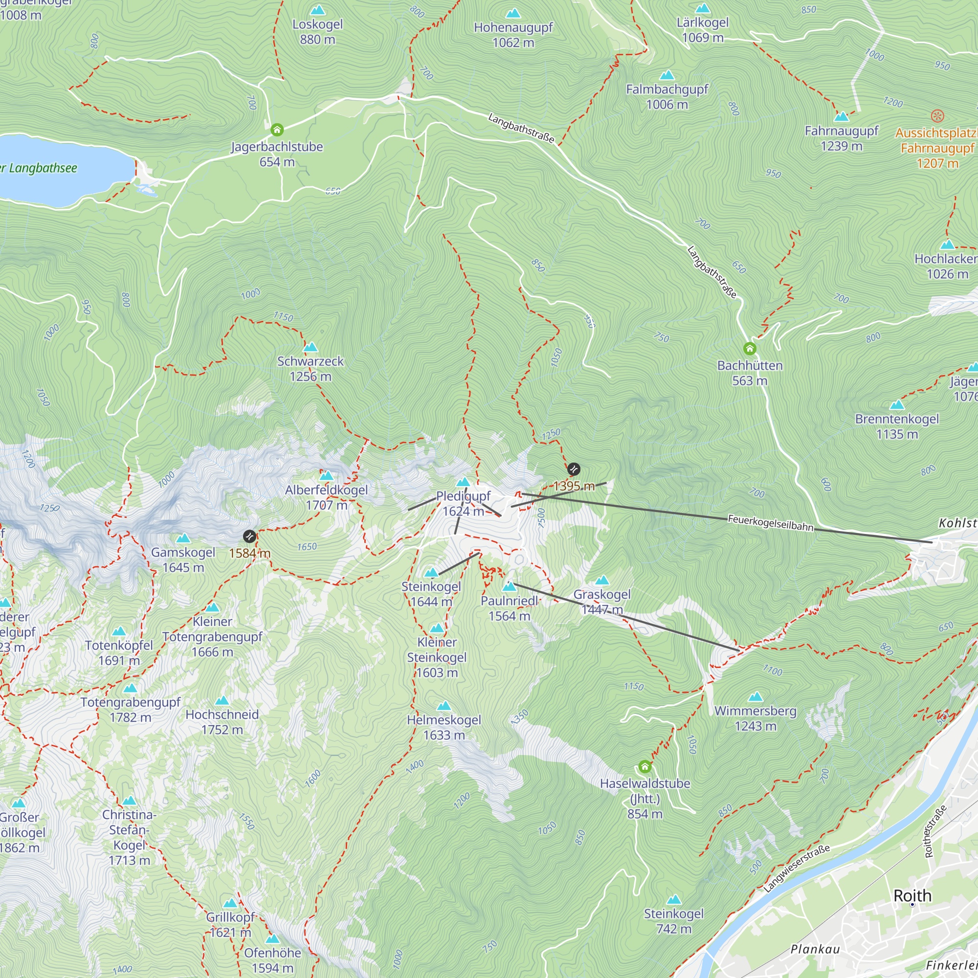 Hüttendorf Feuerkogel map