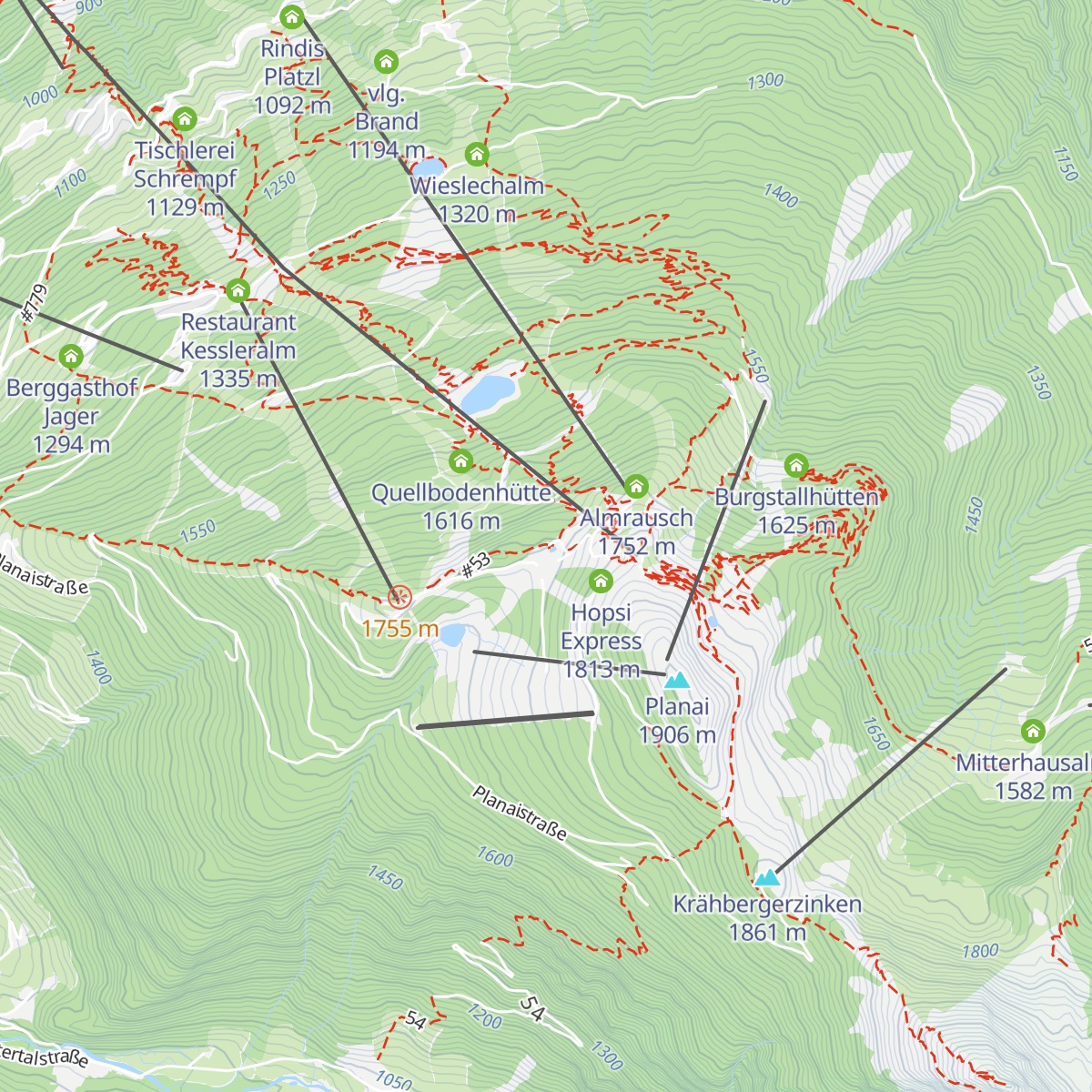 Dachstein Gondel map