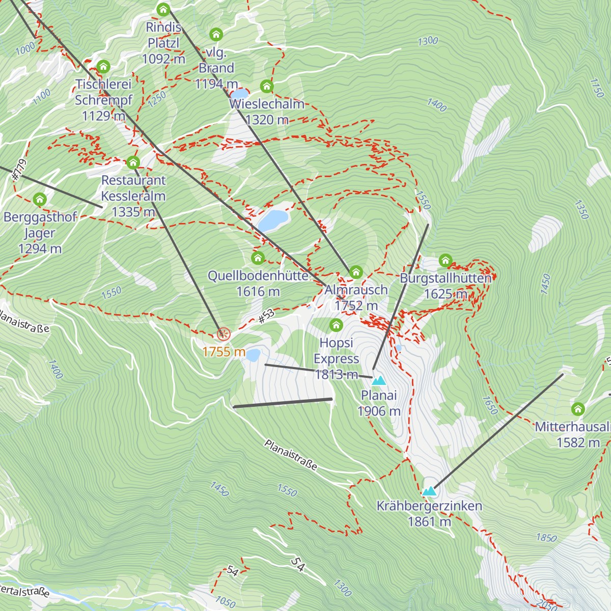 Dachstein Gondel map