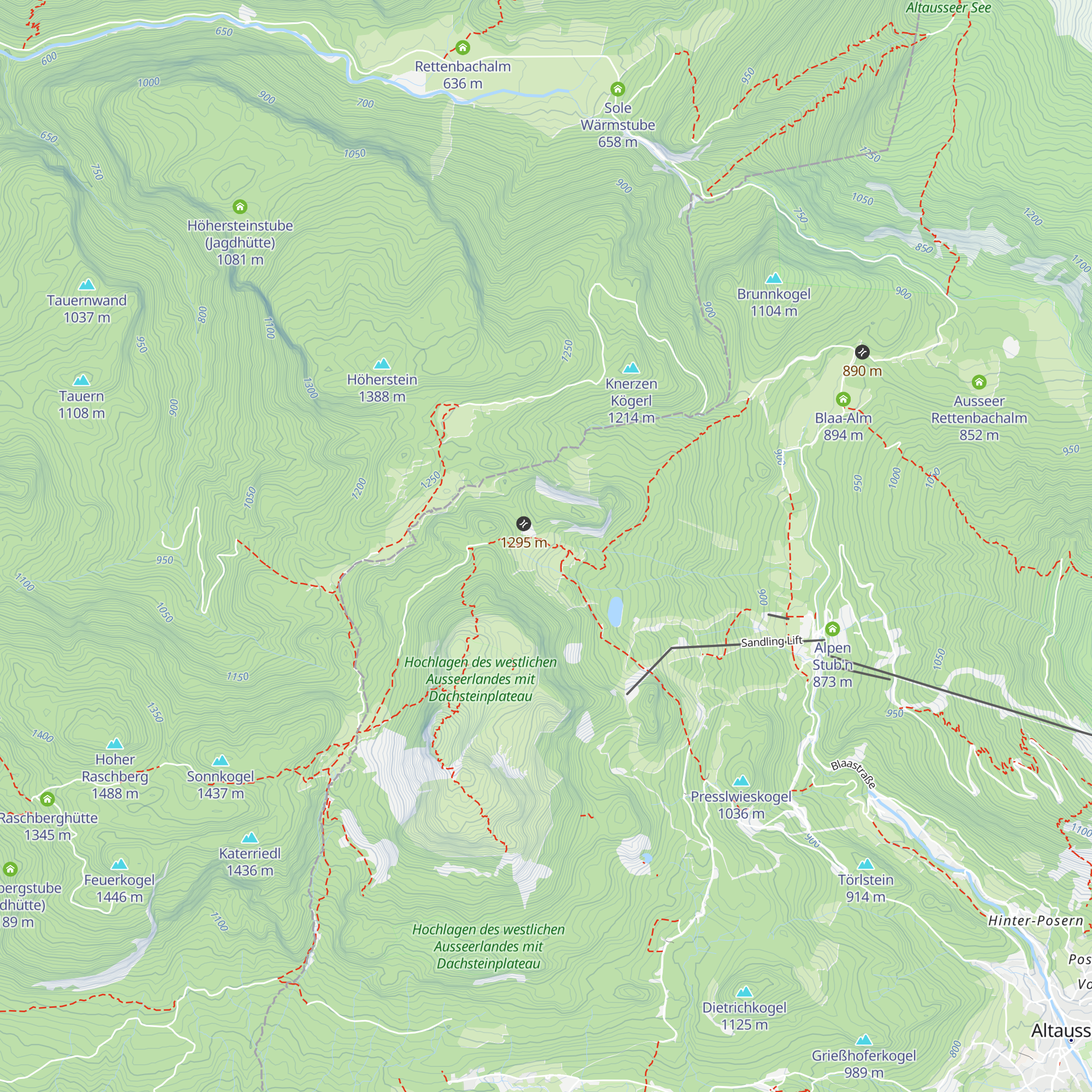Ausseer Sandlingalm map