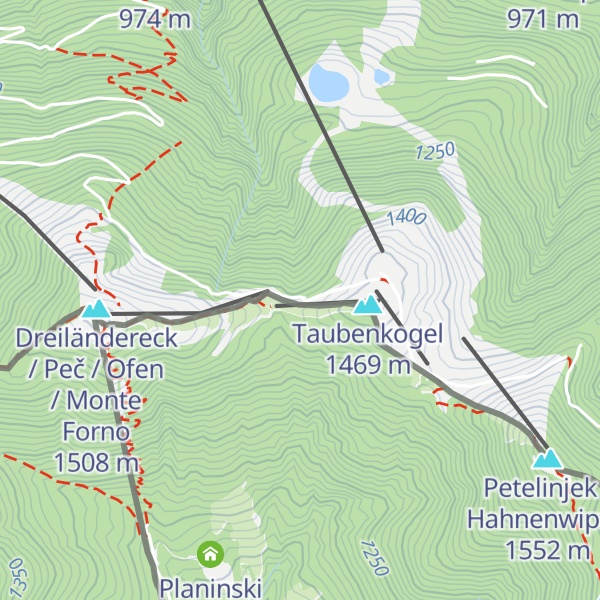 Map of Dreiländereck Hütte