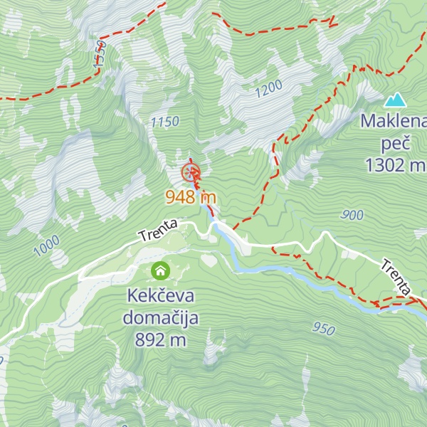 Map of Koča pri izviru Soče