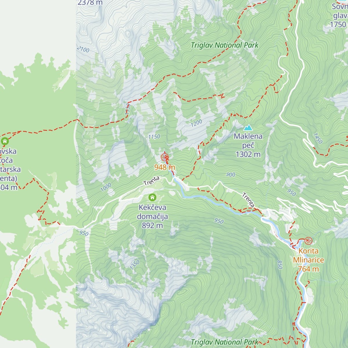 Koča pri izviru Soče map